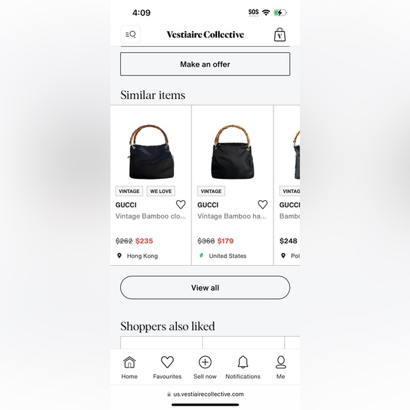 GUCCI Elegant Dark Blue Bamboo Handle Women's Bag Vintage - Picture 6 of 7